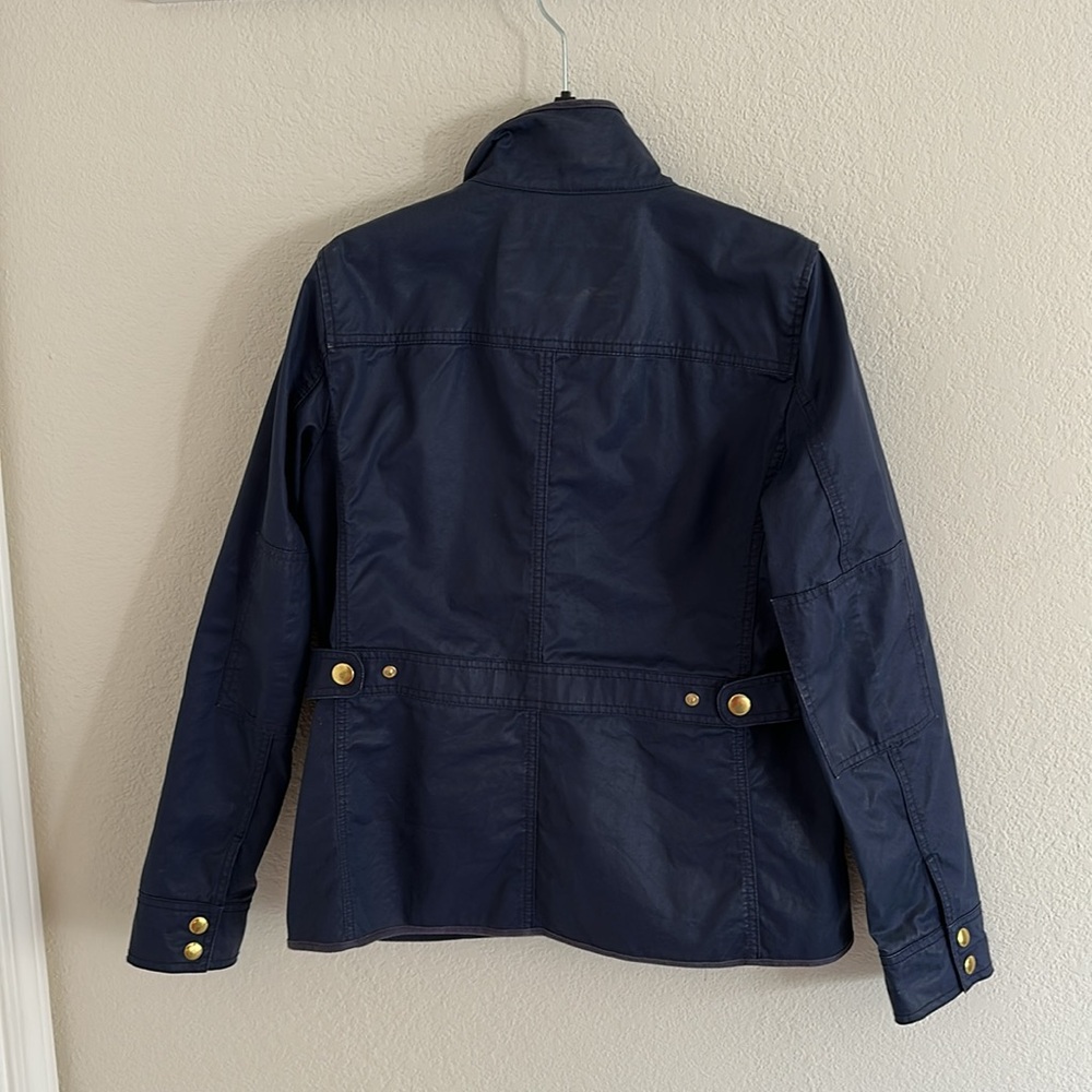 J Crew Downtown Field jacket - waxed cotton navy blue - Picture 2 of 8